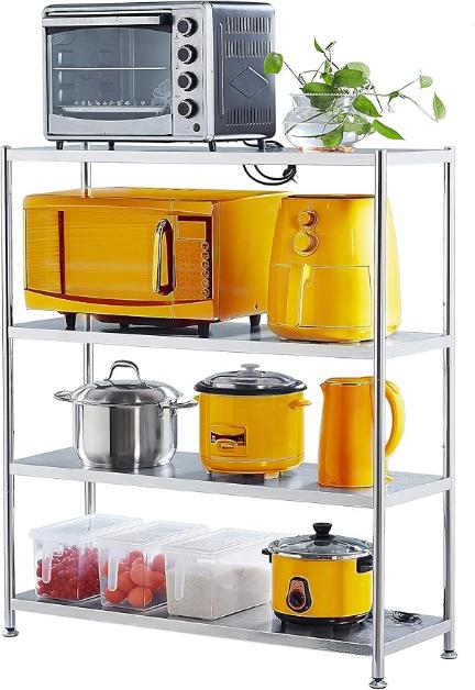 susunnus Stainless Steel Shelves 39.4in-4 Tier