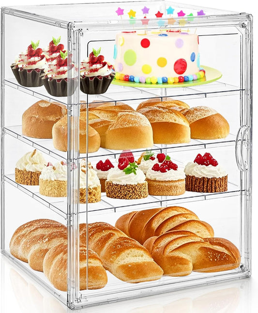 Clear Bread Box, 4 Tier Bakery Display Case